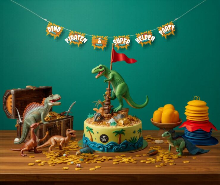 Kindergeburtstag Dinos, Piraten & Superhelden