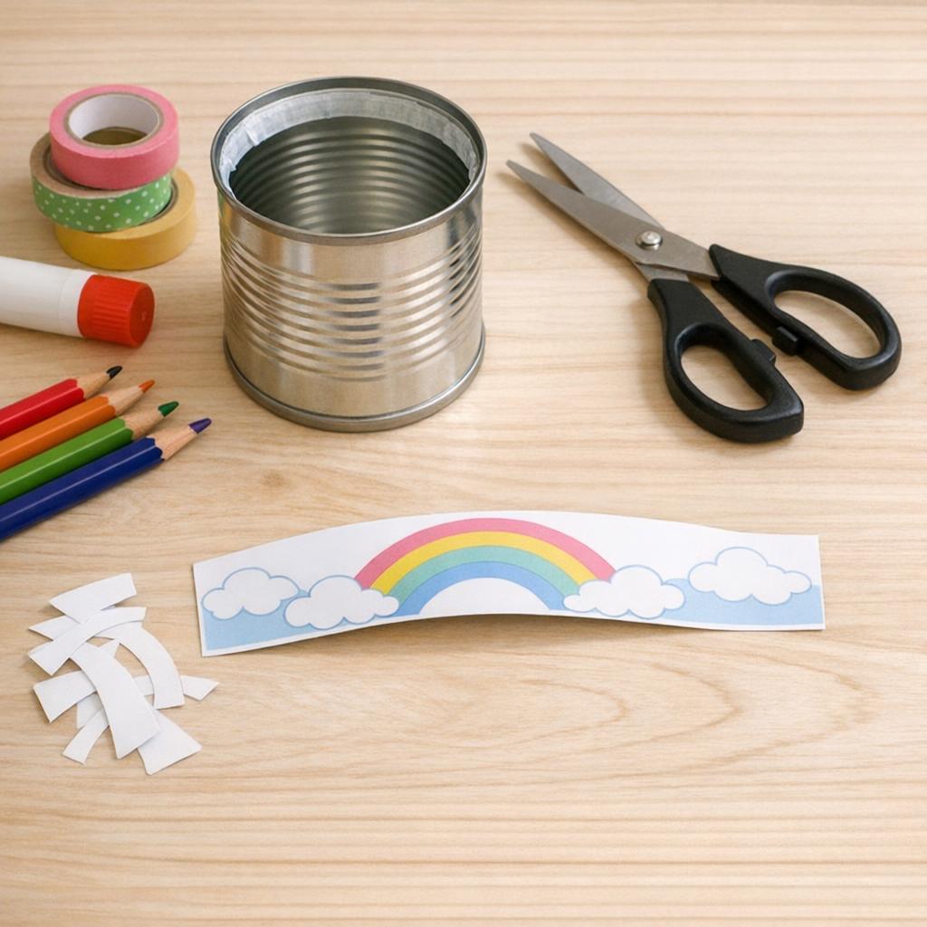 Ausgedruckte Banderolen-Vorlage und ausgeschnittene Banderole